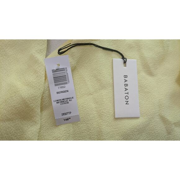 BABATON Aritzia bergen blouse yellow flowy Lemon Meringue XSS Oversized Butter - Picture 6 of 14